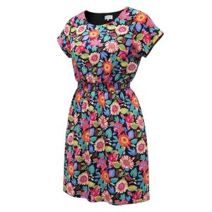 Minueto Floral Smocked Waist Dress Pink Print Spanish Day Casual Easy Medium